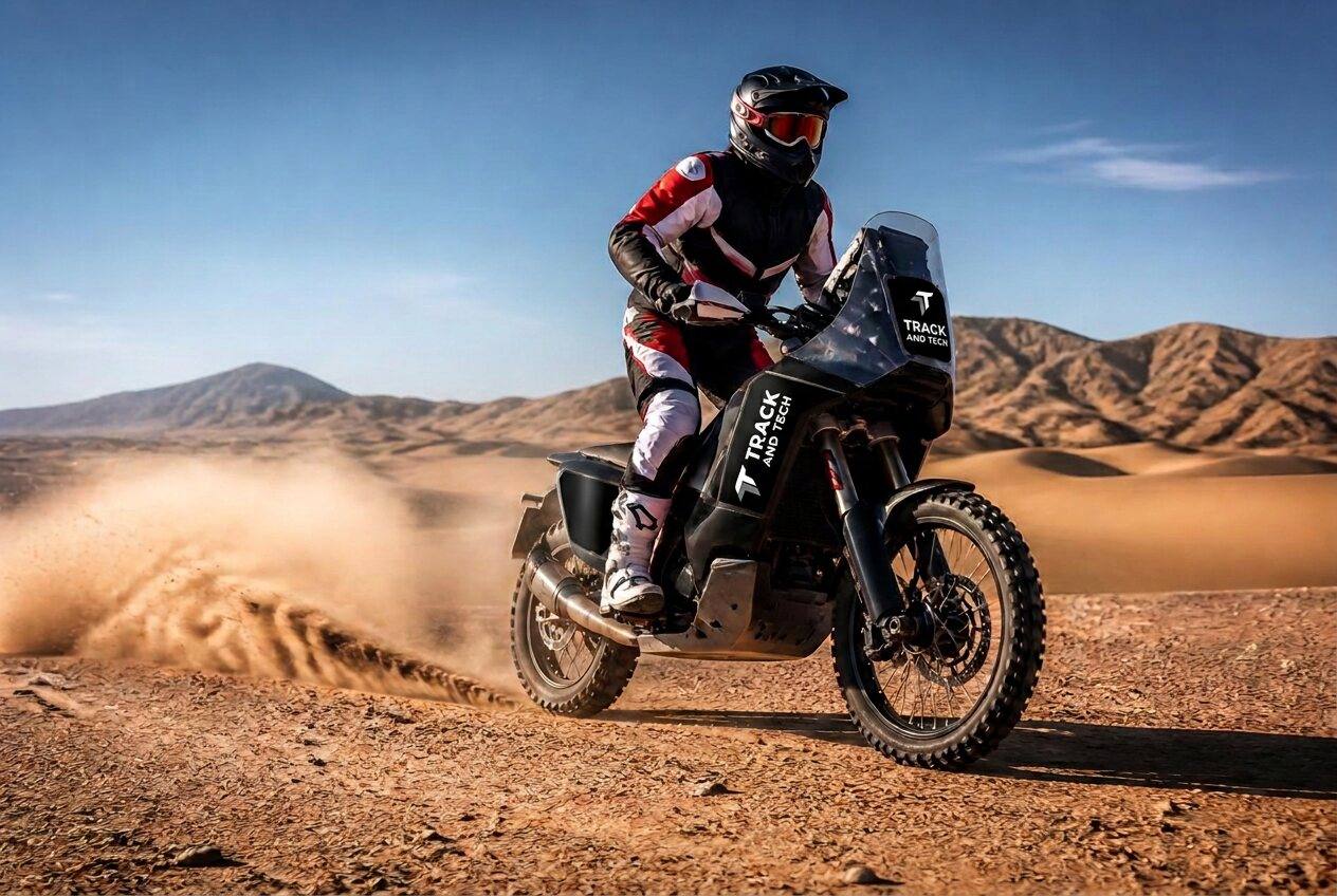 Rally bike, dust